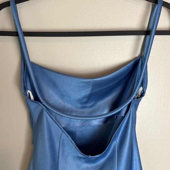 Nanushka Malia Blue Spaghetti Strap Bodycon Mini Dress - Picture 14 of 17